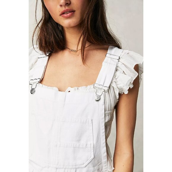 Free People White Denim Romper - Picture 5 of 11
